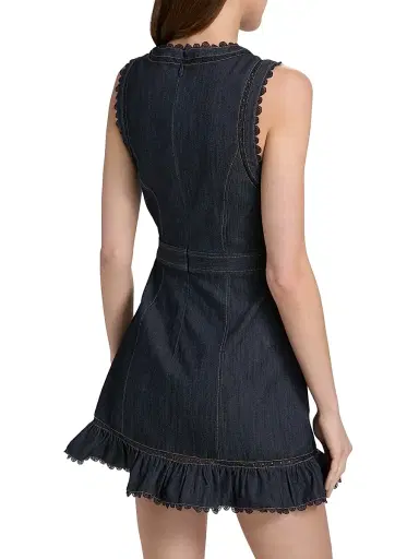 Cinq à Sept Women's Mahlia Guipure Lace Minidress - Indigo - Size 14 | Thumbnail 5