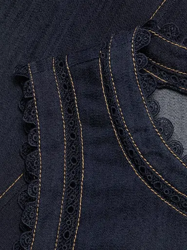 Cinq à Sept Women's Mahlia Guipure Lace Minidress - Indigo - Size 14 | Thumbnail 7