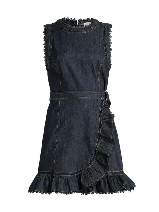 Women's Mahlia Guipure Lace Minidress - Indigo