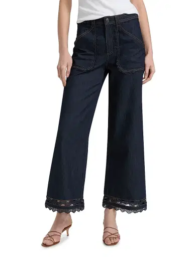 Cinq à Sept Women's Benji Guipure Lace Jeans - Indigo - Size 14 | Thumbnail 3 Cinq à Sept Women's Benji Guipure Lace Jeans - Indigo - Size 14 | Thumbnail 3