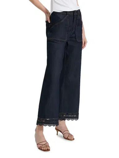 Cinq à Sept Women's Benji Guipure Lace Jeans - Indigo - Size 14 | Thumbnail 4 Cinq à Sept Women's Benji Guipure Lace Jeans - Indigo - Size 14 | Thumbnail 4