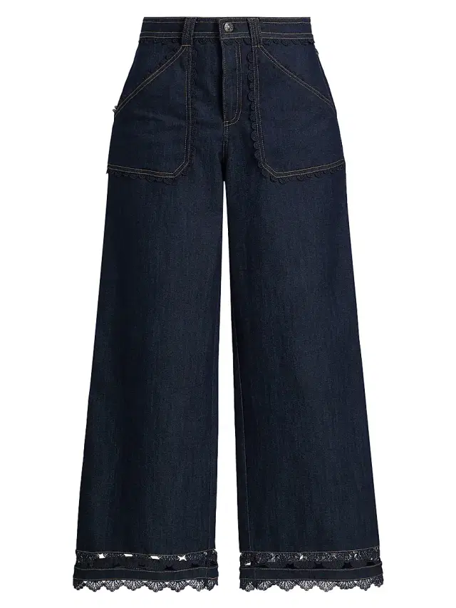 Women's Benji Guipure Lace Jeans - Indigo