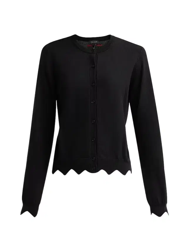 Marc Jacobs Women's Daisy Scalloped Merino Wool-Blend Cardigan - Black