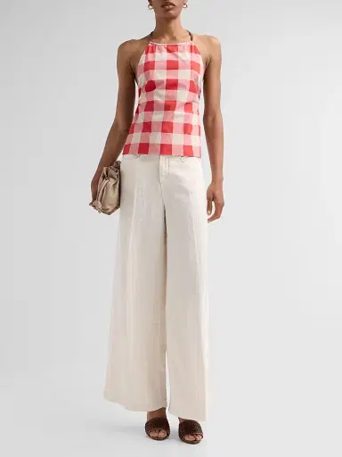 SEROYA Women's Deza Check Halter Top | Thumbnail 2