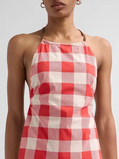 SEROYA Women's Deza Check Halter Top | Thumbnail 5