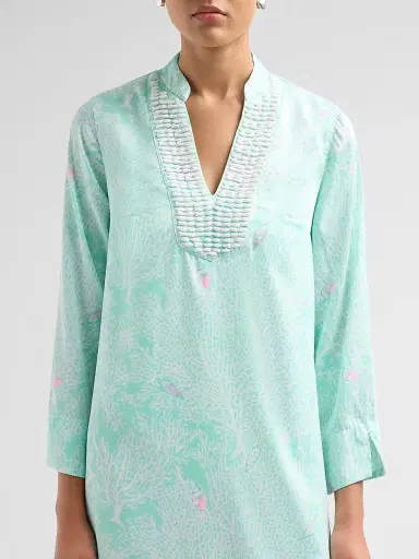 Lilly Pulitzer Women's Irella Caftan Dress - Mint Condition Fantastical - Size 14 | Thumbnail 5