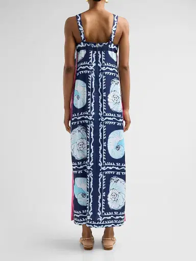 Lilly Pulitzer Women's Casandra Seashell-Print Maxi Dress - Low Tide Navy - Size 0 | Thumbnail 4 Lilly Pulitzer Women's Casandra Seashell-Print Maxi Dress - Low Tide Navy - Size 0 | Thumbnail 4