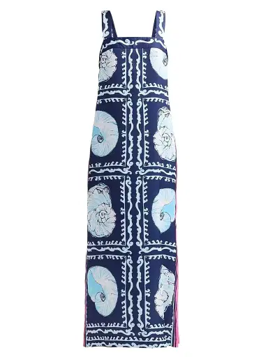 Lilly Pulitzer Women's Casandra Seashell-Print Maxi Dress - Low Tide Navy - Size 0 | Thumbnail 1 Lilly Pulitzer Women's Casandra Seashell-Print Maxi Dress - Low Tide Navy - Size 0 | Thumbnail 1