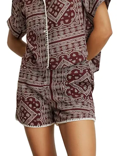 Veronica Beard Women's Tennison Printed Cotton-Blend Shorts - Raisin Dove | Thumbnail 3