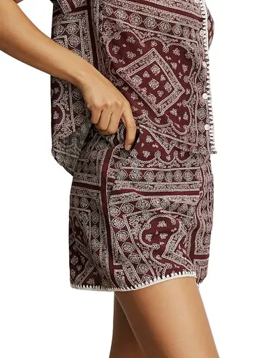 Veronica Beard Women's Tennison Printed Cotton-Blend Shorts - Raisin Dove | Thumbnail 4