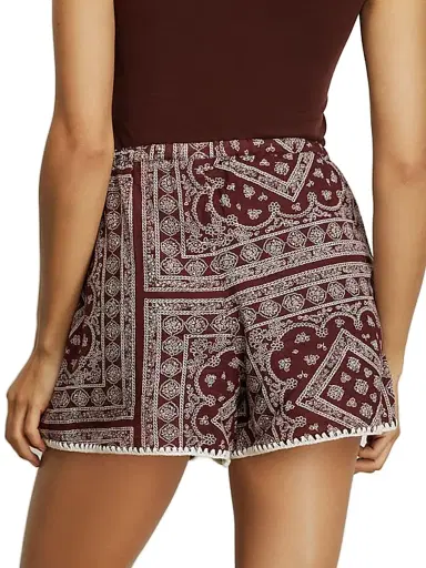 Veronica Beard Women's Tennison Printed Cotton-Blend Shorts - Raisin Dove | Thumbnail 5
