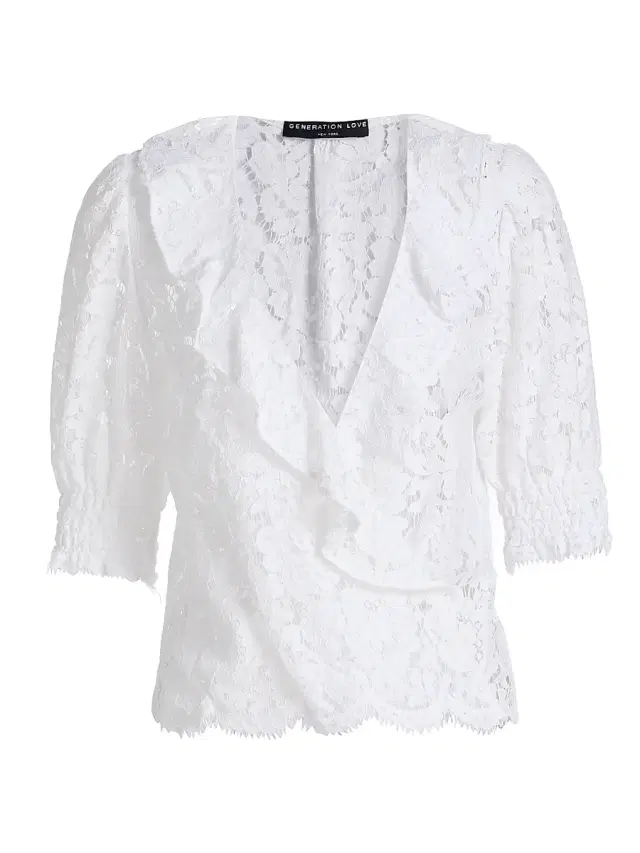 Women's Lulu Lace Cascade Blouse - White