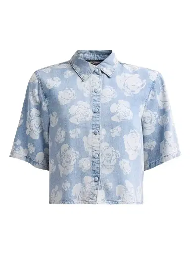 Generation Love Women's Heidi Floral Crop Denim Shirt - Floral Light Blue - Size Large | Thumbnail 1 Generation Love Women's Heidi Floral Crop Denim Shirt - Floral Light Blue - Size Large | Thumbnail 1