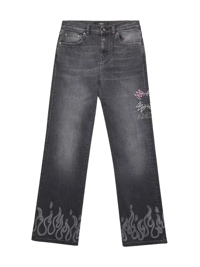 Little Kid's & Kid's Flame Straight-Leg Jeans - Grey