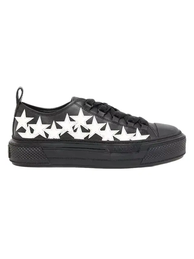 Amiri Men's Stars Court Leather Low-Top Sneakers - Black