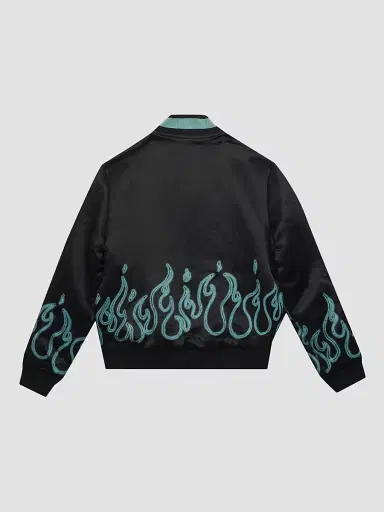 Amiri Little Kid's & Kid's Flame Graphic Bomber Jacket - Black | Thumbnail 2