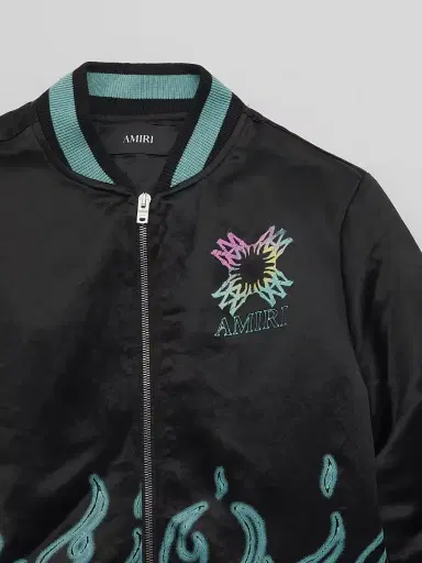 Amiri Little Kid's & Kid's Flame Graphic Bomber Jacket - Black | Thumbnail 3