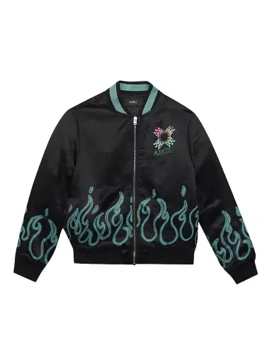 Amiri Little Kid's & Kid's Flame Graphic Bomber Jacket - Black | Thumbnail 1