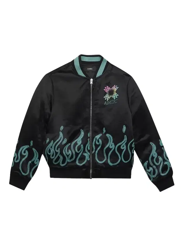 Amiri Little Kid's & Kid's Flame Graphic Bomber Jacket - Black
