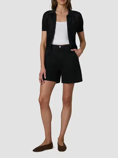 Joe's Jeans Women's Harlowe Cotton-Blend High-Rise Shorts - Black - Size 32 | Thumbnail 2 Joe's Jeans Women's Harlowe Cotton-Blend High-Rise Shorts - Black - Size 32 | Thumbnail 2