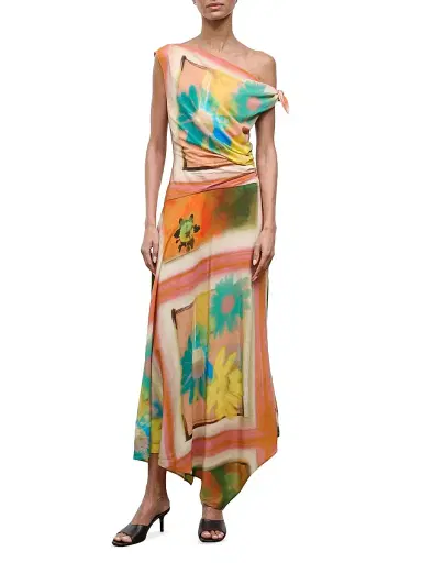 Staud Women's Portia Off-The-Shoulder Maxi Dress - Superbloom Scarf - Size 12 | Thumbnail 2