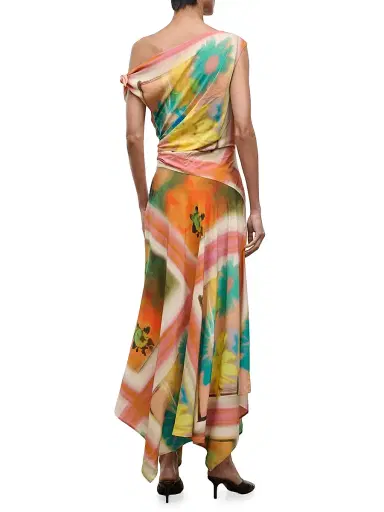 Staud Women's Portia Off-The-Shoulder Maxi Dress - Superbloom Scarf - Size 12 | Thumbnail 4
