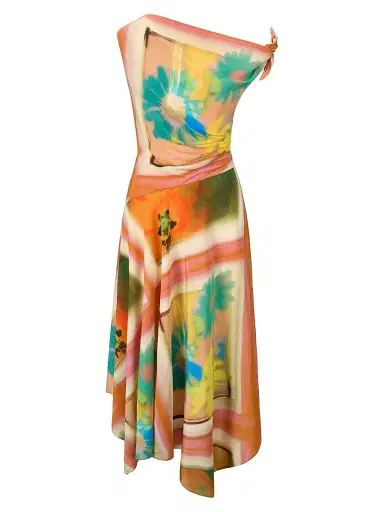 Staud Women's Portia Off-The-Shoulder Maxi Dress - Superbloom Scarf - Size 12 | Thumbnail 1