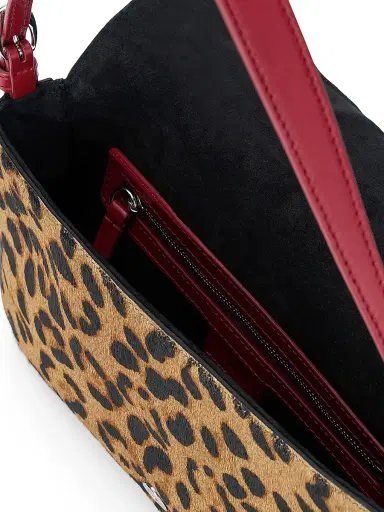Staud Women's Harlow Cheetah-Print Calf Hair Shoulder Bag - Cheetah | Thumbnail 3