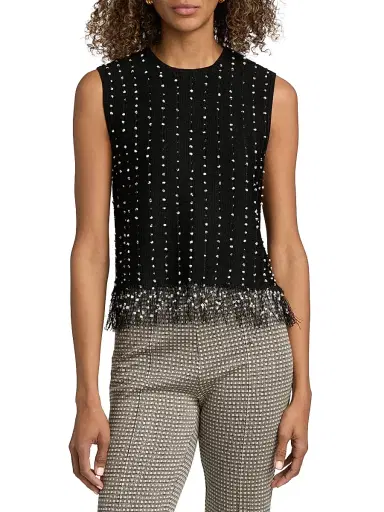 rag & bone Women's James Crochet Fringe Tank - Black | Thumbnail 3 rag & bone Women's James Crochet Fringe Tank - Black | Thumbnail 3