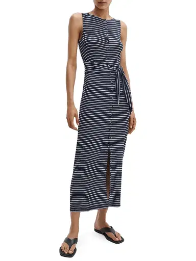 rag & bone Women's The Knit Tie-Waist Striped Maxi Dress - Salute Multi - Size Large | Thumbnail 4