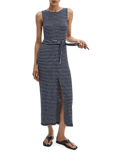 rag & bone Women's The Knit Tie-Waist Striped Maxi Dress - Salute Multi - Size Large | Thumbnail 5