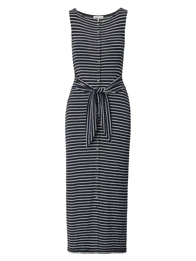 Women's The Knit Tie-Waist Striped Maxi Dress - Salute Multi