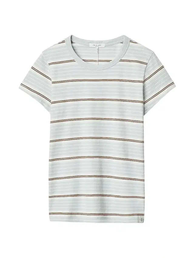 Women's The Slub Striped Pima Cotton T-Shirt - Light Blue Multi