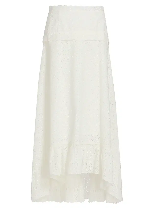 Ulla Johnson Women's Violetta High-Low Cotton A-Line Midi-Skirt - Pristine