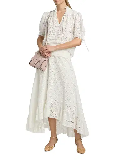 Ulla Johnson Women's Aloutte Eyelet Cotton Top - Pristine | Thumbnail 2
