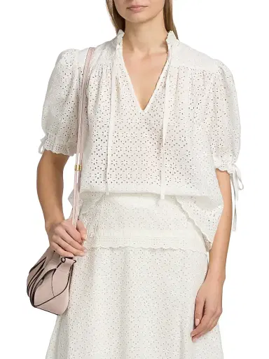 Ulla Johnson Women's Aloutte Eyelet Cotton Top - Pristine | Thumbnail 3