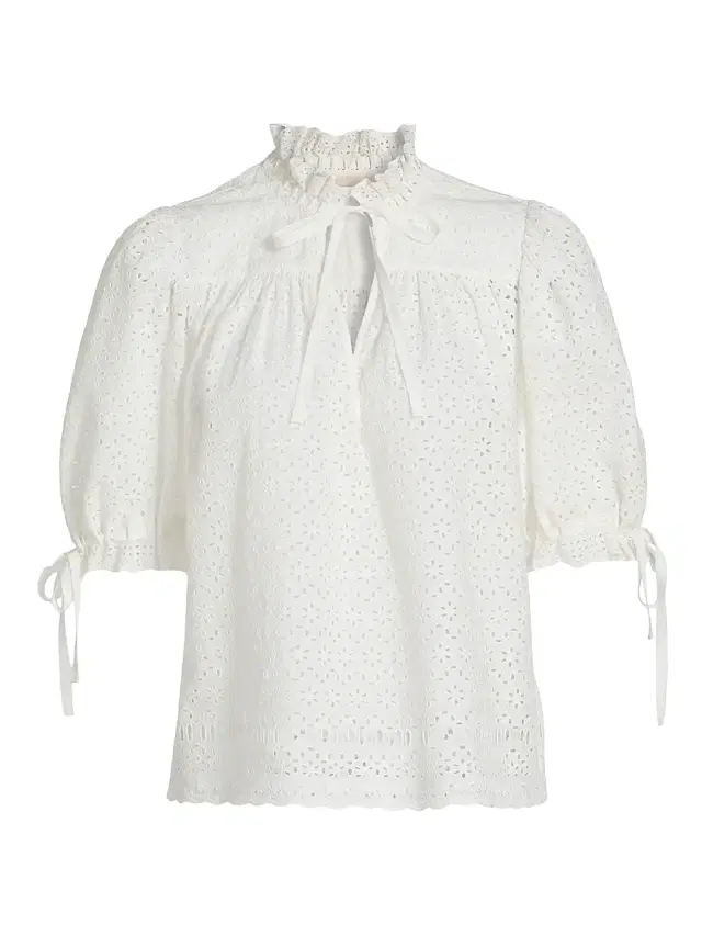 Women's Aloutte Eyelet Cotton Top - Pristine