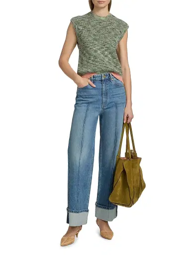 Ulla Johnson Women's Margot Contrast-Hem Stretch-Cotton Top | Thumbnail 2 Ulla Johnson Women's Margot Contrast-Hem Stretch-Cotton Top | Thumbnail 2