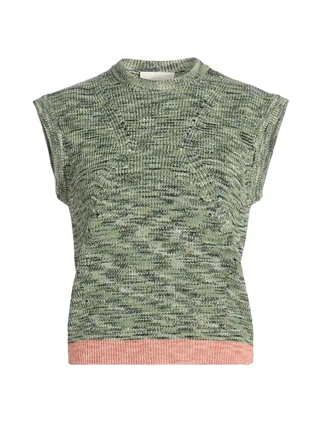 Ulla Johnson Women's Margot Contrast-Hem Stretch-Cotton Top - Piedstone