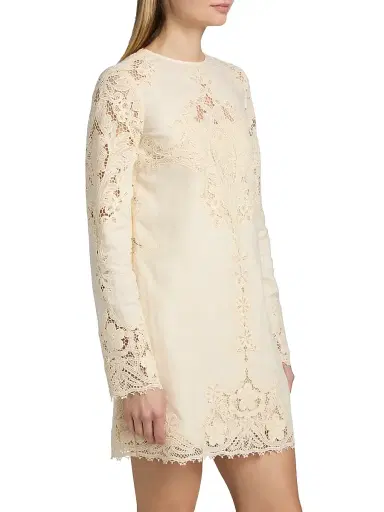 Ulla Johnson Women's Camie Floral Lace Linen Minidress | Thumbnail 4