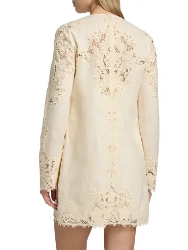 Ulla Johnson Women's Camie Floral Lace Linen Minidress - Ivory - Size 12 | Thumbnail 5 Ulla Johnson Women's Camie Floral Lace Linen Minidress - Ivory - Size 12 | Thumbnail 5