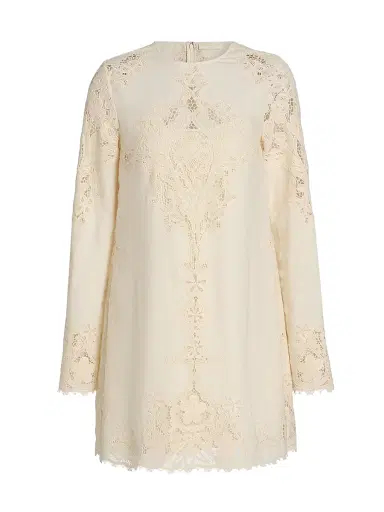 Ulla Johnson Women's Camie Floral Lace Linen Minidress | Thumbnail 1