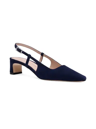 Stuart Weitzman Women's Baby Babette 40MM Suede Slingback Pumps - Nice Blue - Size 9.5 | Thumbnail 2 Stuart Weitzman Women's Baby Babette 40MM Suede Slingback Pumps - Nice Blue - Size 9.5 | Thumbnail 2