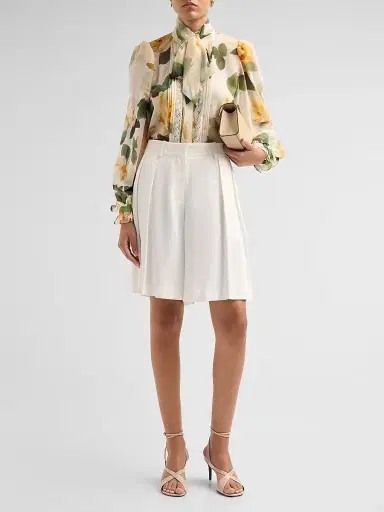 Ungaro Women's Odessa Floral Lace-Trimmed Blouse - Ecru Multi - Size XL | Thumbnail 2