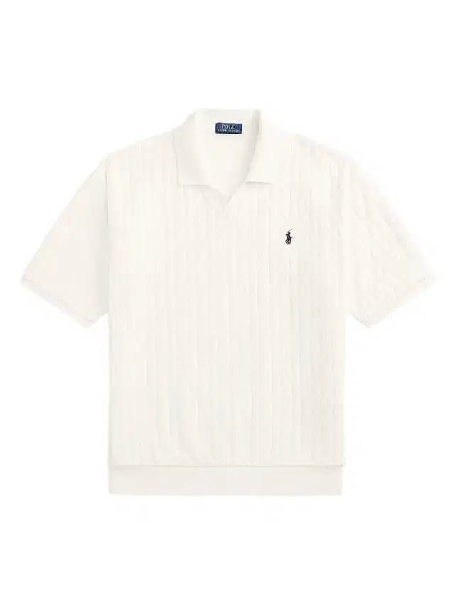 Polo Ralph Lauren Men's Cable-Knit Terry Collared Shirt - Deckwash White