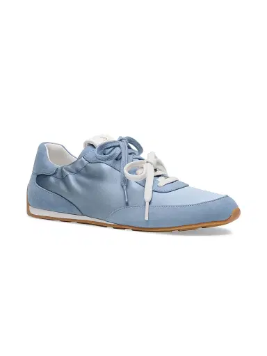 Stuart Weitzman Women's Bond Ruche Suede & Satin Sneakers | Thumbnail 2