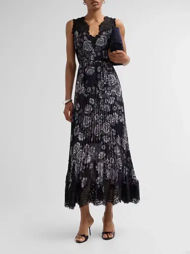 Kobi Halperin Women's Liora Floral Midi Dress - Black Multi - Size XL | Thumbnail 2 Kobi Halperin Women's Liora Floral Midi Dress - Black Multi - Size XL | Thumbnail 2