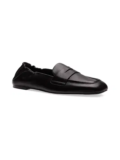 Stuart Weitzman Women's Bryant Leather Penny Loafers - Black - Size 9.5 | Thumbnail 2