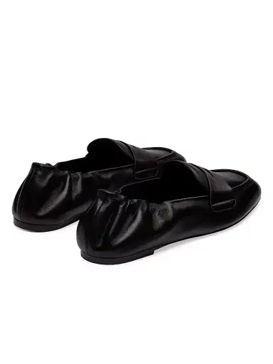 Stuart Weitzman Women's Bryant Leather Penny Loafers - Black - Size 9.5 | Thumbnail 3