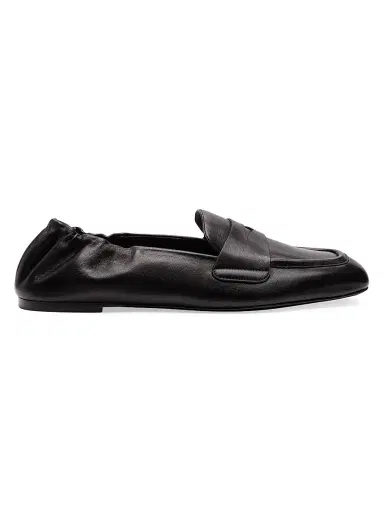 Stuart Weitzman Women's Bryant Leather Penny Loafers - Black - Size 9.5 | Thumbnail 1